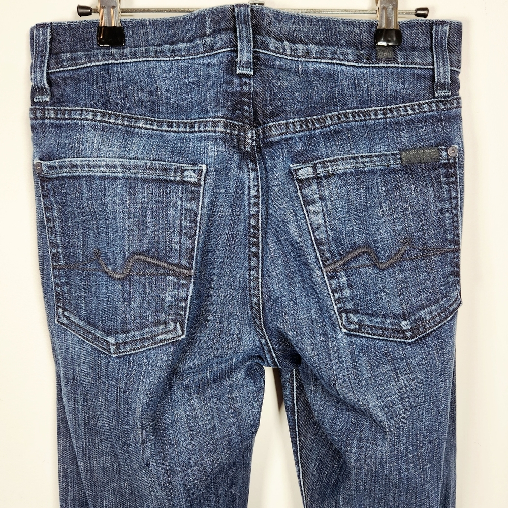 7 for all Mankind Luxe Performance Mid-rise Straight-leg Dark jeans 28 short